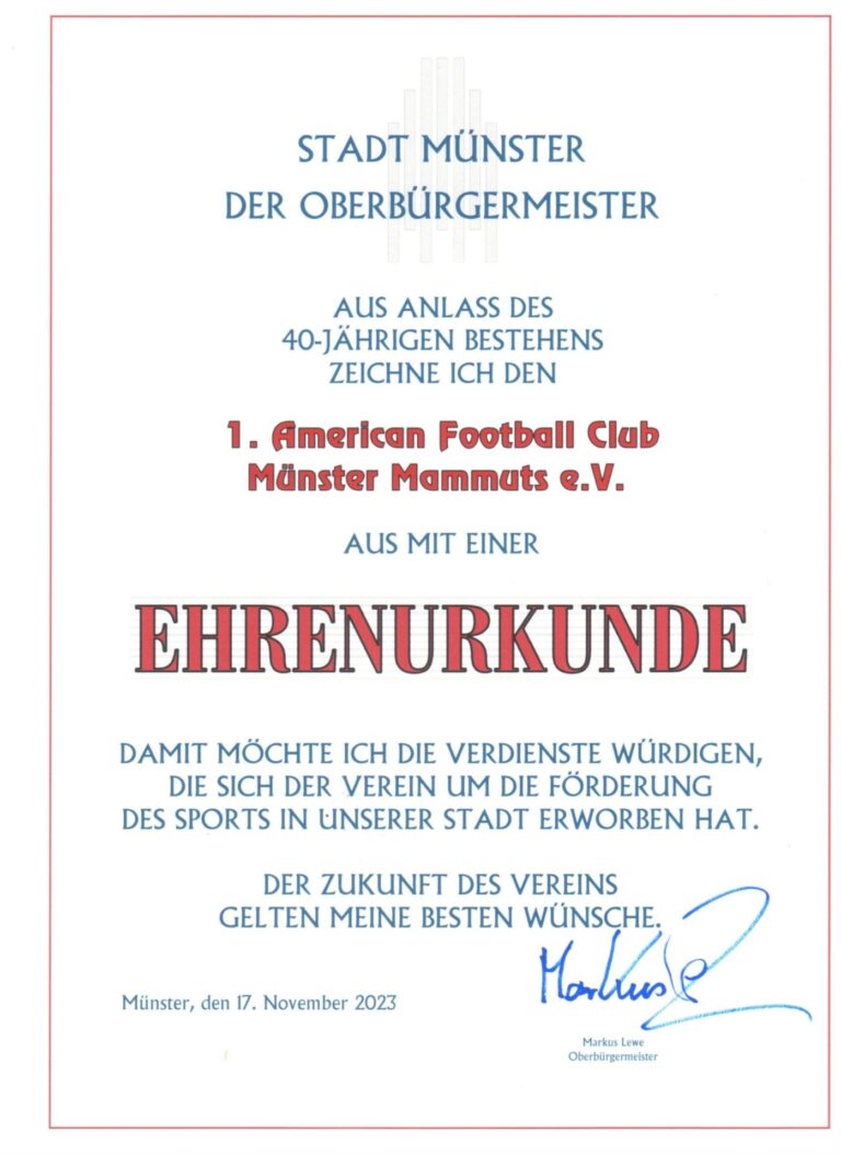 40 Jahre Mammuts – Ehrung und Feier